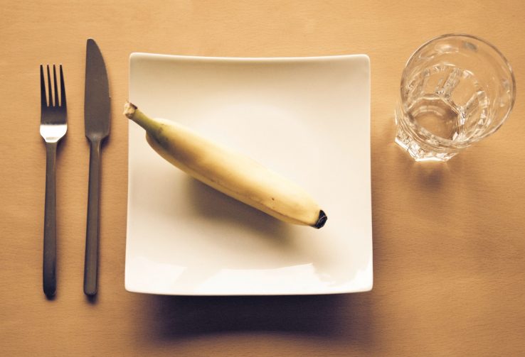 banana on a plate